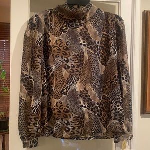 Vintage cheetah print blouse
